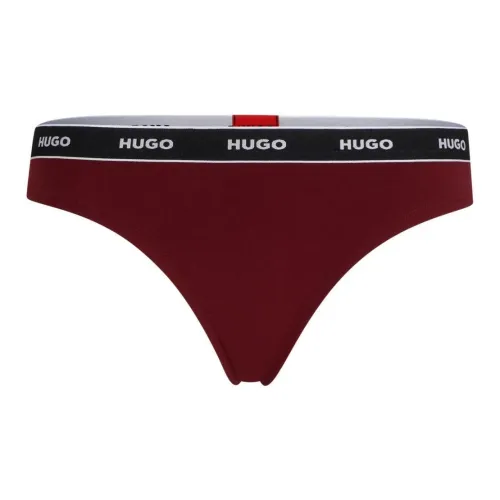Hugo Boss Эластичный хлопок STRING Трусики-бикини с логотипом Кромка пояса Нижнее белье Женские 1 упаковка Красный