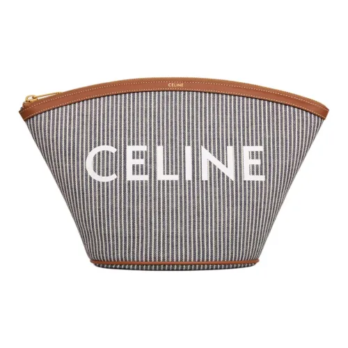 CELINE Ткань Коровья кожа Клатч Женские Морской синий