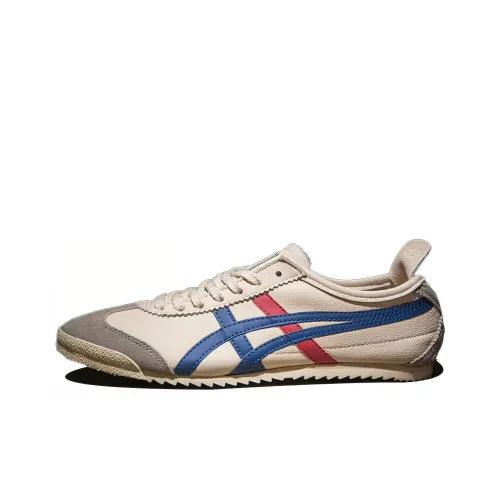 Onitsuka Tiger MEXICO 66 Амортизаторы Slip-resistant Abrasion-resistant Низкий топ Повседневная обувь Unisex Бежевый Синий Красный