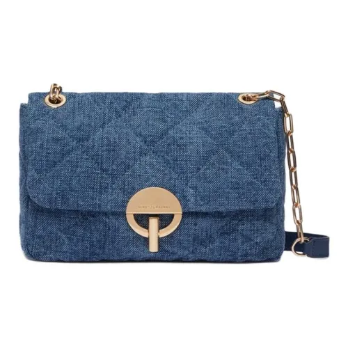Vanessa Bruno Linen Half Moon Bag Shoulder Bag Women's Indigo