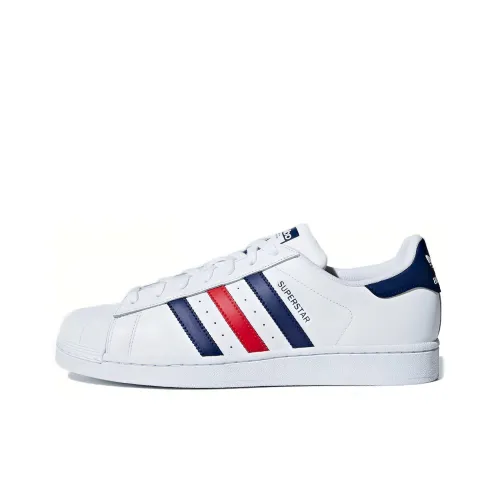 Adidas Originals SUPERSTAR LOW Топ Скейтборд Кроссовки Унисекс Синий Красный Полосы
