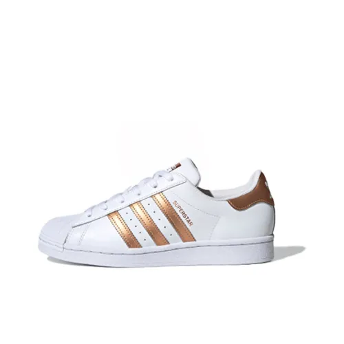 Adidas Originals SUPERSTAR LOW Топ Скейтборд Кроссовки Женские Белые Золотые