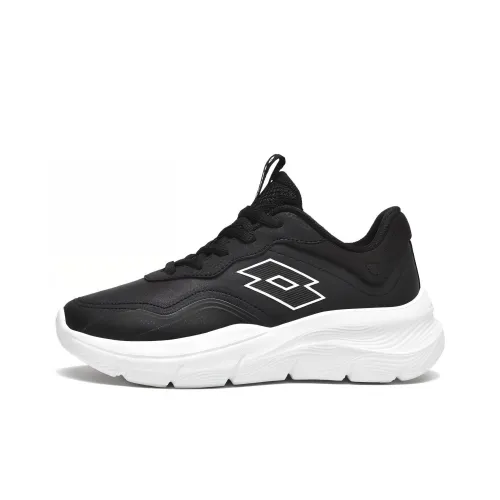 LOTTO Slip-resistant Breathable Lightweight Low-Top Casual Running Shoes Women's Black White Лотто Слип-резистентный Дышащий Легкий Низкий Топ Повседневные Беговые Кроссовки Женские Черный Белый