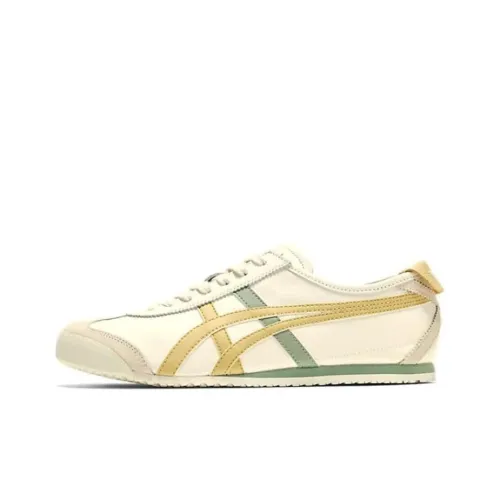 Onitsuka Tiger MEXICO 66 Устойчивый к истиранию Низкий Топ Повседневная обувь Унисекс Экрю Желтый