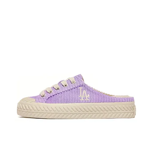 Mlb Base Logo Playball Mule Износостойкие Дышащие Низкие Кеды Унисекс Фиолетовые