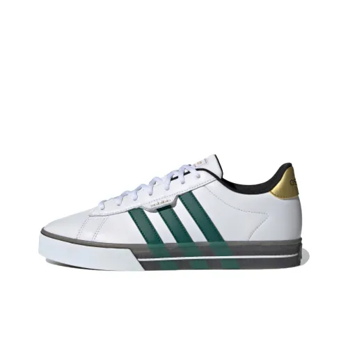 ADIDAS NEO Daily 3,0 Slip Устойчивый к истиранию Низкий Топ Скейтбординг Кроссовки Мужские Белый Зеленый Золотой