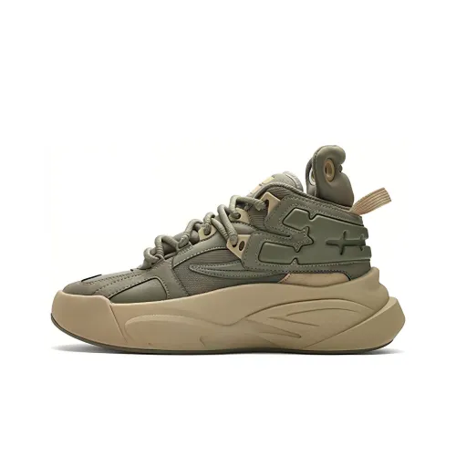 FILA FUSION THE MASH Винтажные баскетбольные кроссовки MID Топ Зеленый белый Мужской