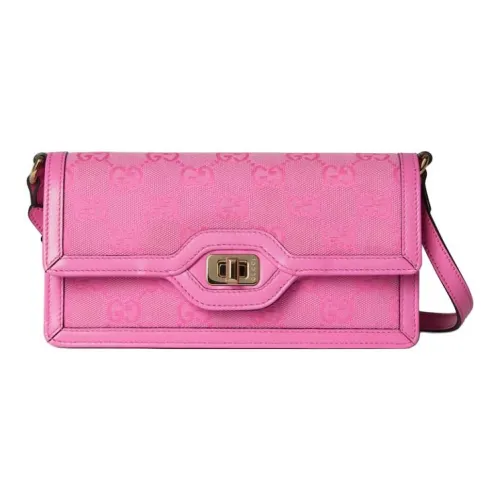 GUCCI Canvas Сумка из холста с кожаными вставками Сумка через плечо Мини Женская Розовая