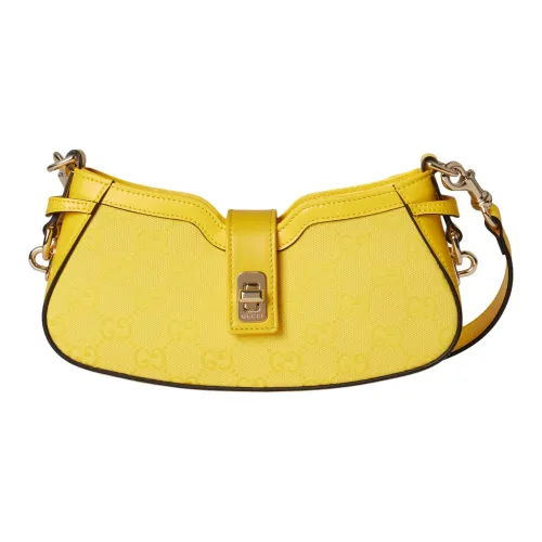 GUCCI Canvas Сумка из холста с кожаными вставками сумка через плечо женская желтая