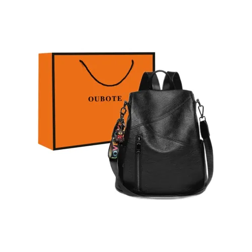 OUBOTE Натуральная кожа Рюкзак Женские Черный