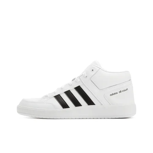 Adidas Cloudfoam All Court MID Покрытие Противоскользящий Легкий MID Топ Скейтборд Кроссовки Унисекс Белый