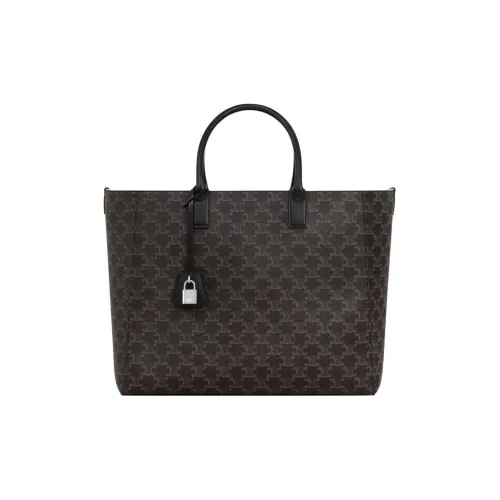 CELINE Cabas Коровья кожа Тоут Сумка Сумка для покупок Сумка Большая Мужская Черная