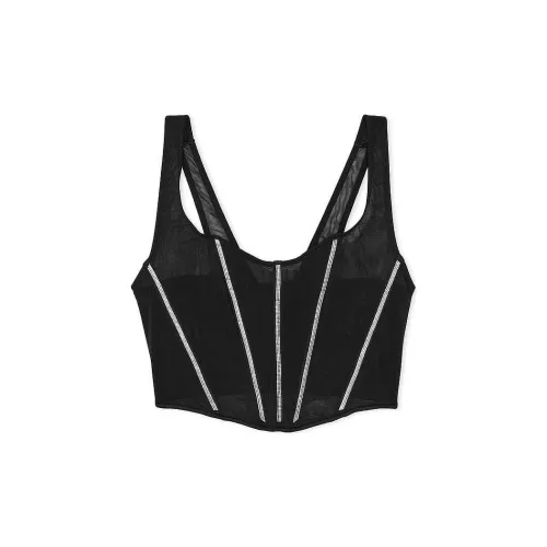 Victoria's Secret Розовый VERY Сексуальный Прозрачный SHINE CORSET Топ Черное Корректирующее белье Женское Черное