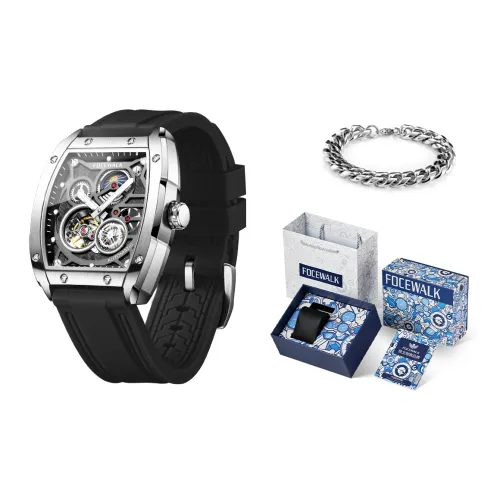 FOCEWALK Three Kingdoms Shu Han Механический механизм ремешок из нержавеющей стали мужские часы зеленый циферблат