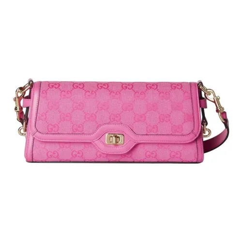 GUCCI Canvas Сумка из холста с кожаными вставками сумка через плечо женская розовая