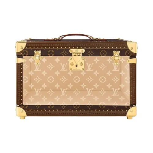 LOUIS VUITTON Покрытый холст Хранение Коробка Маленький Женский Коричневый