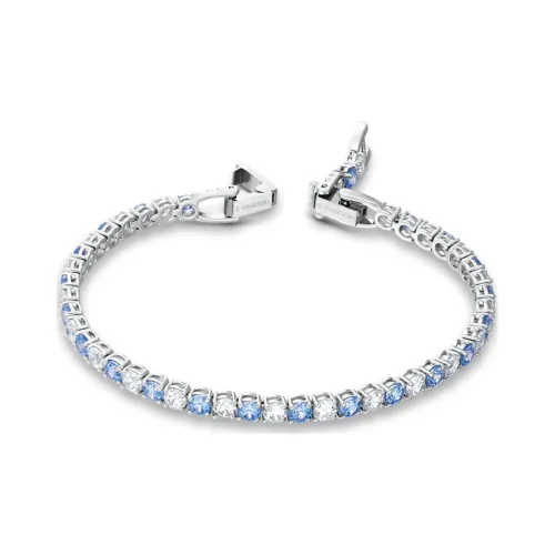 Swarovski Tennis Deluxe Браслеты из искусственного хрусталя, синий и серебристый, женские