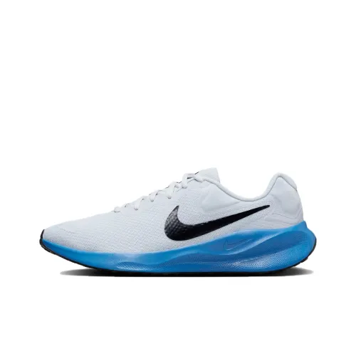 Nike REVOLUTION 7 Амортизация Wa Дышащий Низкий Топ Беговые кроссовки Мужские Белый Синий