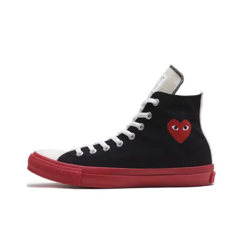 PLAY Comme Des Garçons x Converse Chuck Taylor Hi Износостойкий и Легкий Высокий Топ Кеды Унисекс Черный