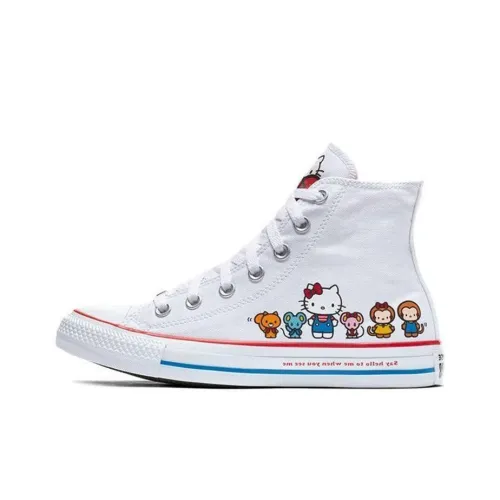 Hello Kitty x Converse Chuck Taylor All Star Дышащие и Легкие Высокие Кеды Унисекс Белые