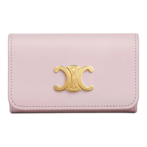 CELINE Triomphe Телячья кожа Key Pouch Женские Светло-розовый