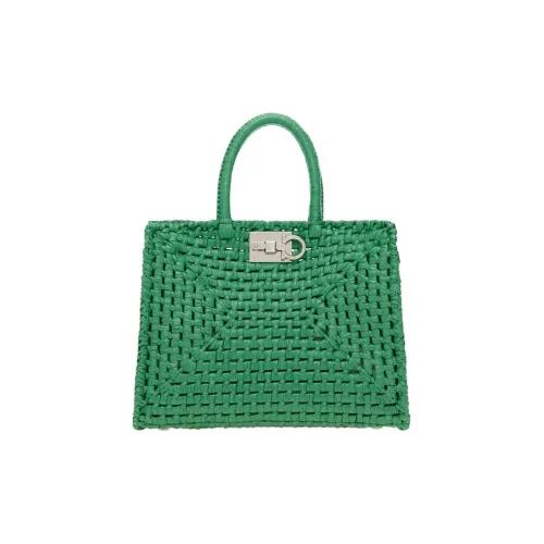 FERRAGAMO Studio Плетеная Сумка Средний Размер Женская Зеленая
