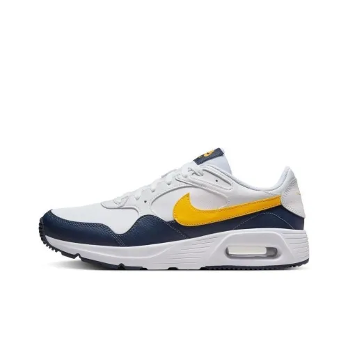 Nike Air Max SC Амортизация Износостойкие Низкие Кроссовки для Бега Мужские Белые и Синие
