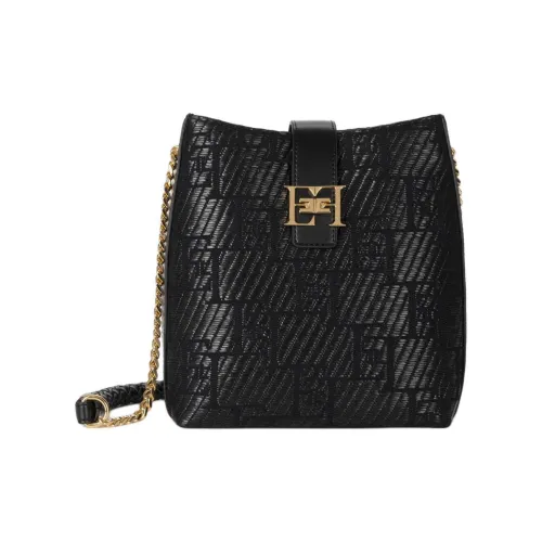 Elisabetta Franchi Жаккард Рафия Сумка через плечо Сумка на плечо Женская Черная