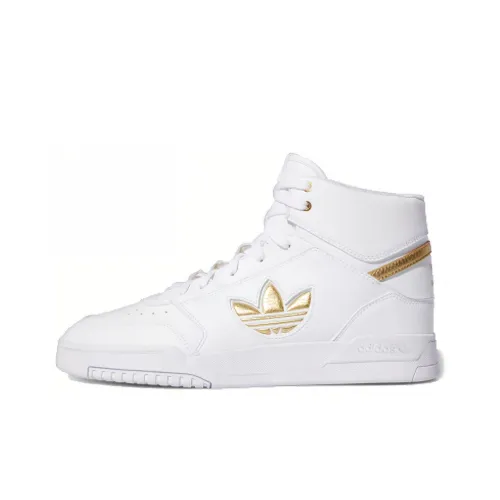Adidas Originals Drop Step XL Slip-resistant Abrasion-resistant High Top Skateboard Shoes Unisex White Gold Adidas Originals Drop Step XL Противоскользящие устойчивые к истиранию высокие топы для скейтбординга Унисекс Белый Золото