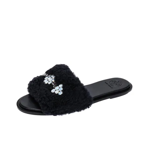 TORY BURCH Кристальный Повседневный Тапочки 2 см Женские Темно-синий