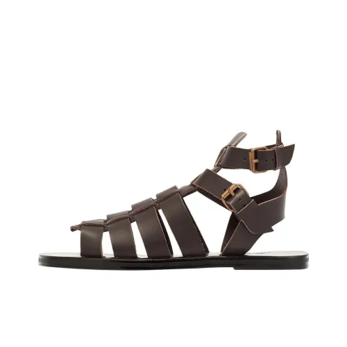 ANCIENT GREEK SANDALS Alexandros Римские сандалии Мужские Темно-коричневые