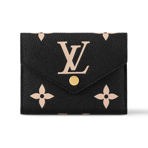 LOUIS VUITTON Victorine EMPREINTE Кожа Victoria Кошелек Женские Черный