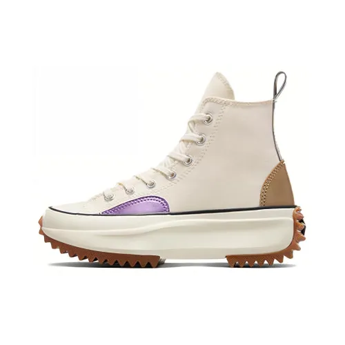 Converse Run Star Hike Платформа Chrome Устойчивый к истиранию Дышащие Высокие Кеды Унисекс Бежевые