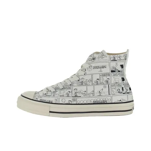 Конверс All Star Ⓡ PEANUTS CP HI Устойчивые к истиранию высокие кеды унисекс Белый Черный Японская версия