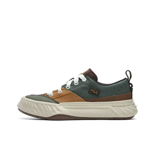 FILA Fosso Low Top Canvas Shoes Coriander Green/Dark Orange Yellow Men's