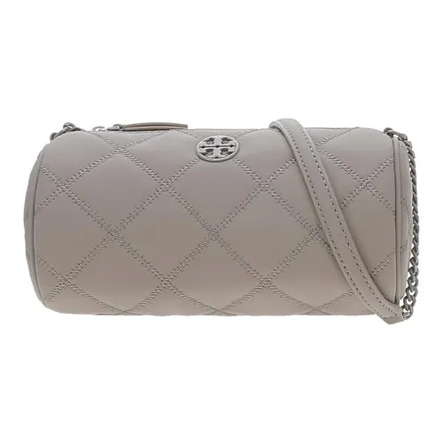 Tory Burch Кожа Цилиндрическая Сумка Сумка через плечо Маленькая Женская Серый