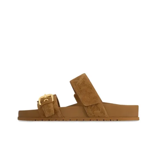 LOUIS VUITTON Bom Dia Мода Тапочки Женские Коричневый