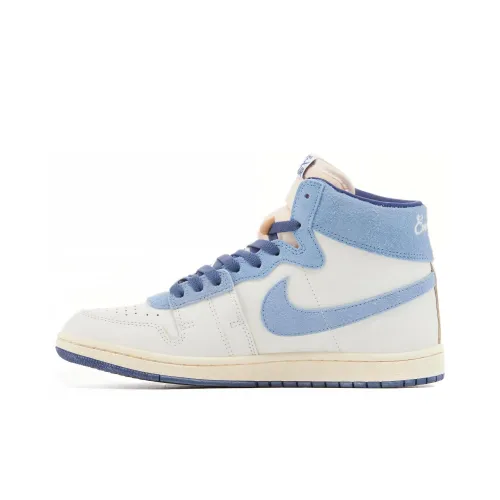 Jordan Air Ship 'Велосипед Воздух' Устойчивый к истиранию Дышащий Высокий Топ Винтажные баскетбольные кроссовки Унисекс Белый Синий