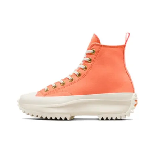 Converse Run Star Hike Устойчивый к истиранию Дышащие Амортизирующие Высокие Кеды Унисекс Оранжевый Белый