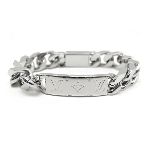 LOUIS VUITTON Монограмма Кубинская цепь Унисекс Серебряный