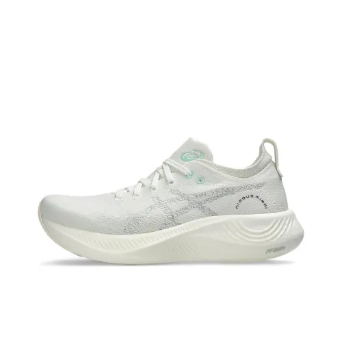 ASICS NIMBUS MIRAI Амортизация Износостойкий Низкий Топ Беговые кроссовки Унисекс Белый