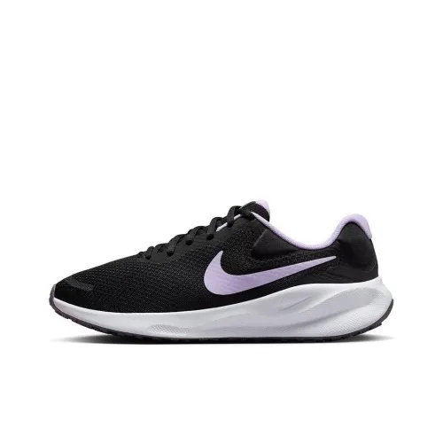 Nike REVOLUTION 7 Slip Устойчивый к истиранию Низкий Топ Беговые кроссовки Женские Черный Фиолетовый