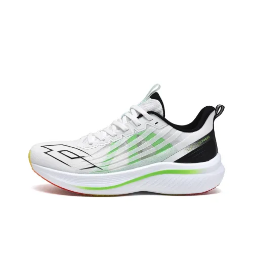 LOTTO Shock Absorbers Slip-Resistant Abrasion-Resistant Low Top Carbon Plate Marathon Running Shoes Men's White Green LOTTO Шок Absorbers Противоскользящие Устойчивые к Износу Низкий Топ Карбоновая Плита Marathon Беговые Кроссовки Мужские Белый Зеленый