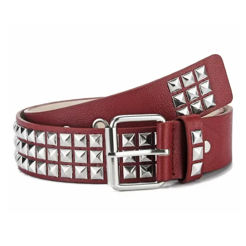 PISHUSHU Панк Квадрат Бусина Золотая Пирамида PU Кожа Ремень Женский 4 Цвета Ширина 3,8 см