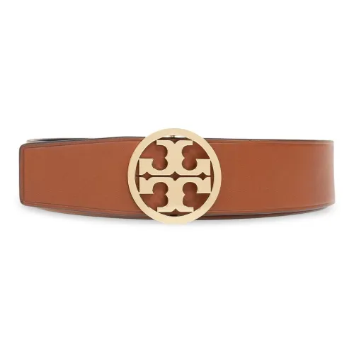 TORY BURCH Логотип Дизайн Без рисунка Застежка Телячья кожа Кожаные ремни Женские Коричневый Ширина 4,5 см