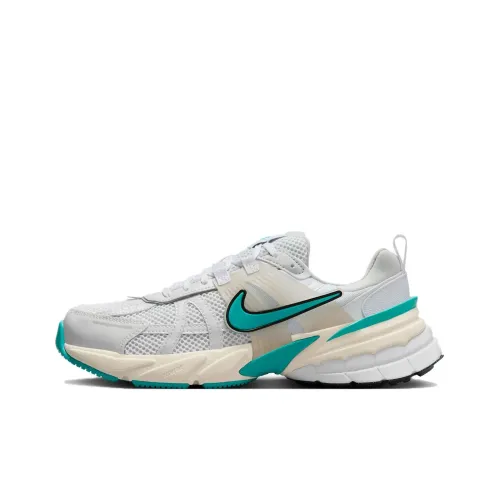 Nike V2K Run Low Топ Повседневный Городской Коммутирование Беговые кроссовки Женские Белый Бежевый Зеленый