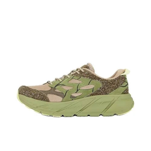 HOKA ONE ONE Clifton LS Противоскользящие Устойчивые к истиранию Низкий Топ Беговые кроссовки Мужские Зеленые