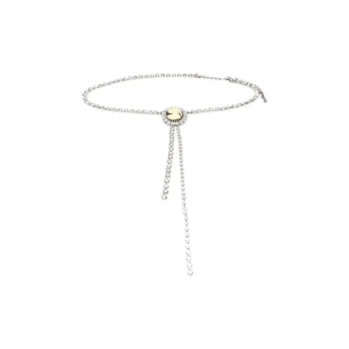 Alessandra Rich Кристальный украшение цепи для талии женский серебряный