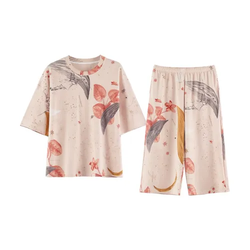 H YXIANG Пижамный комплект женский темно-розовый