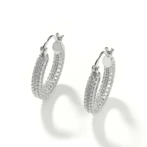 KING OF BLING Серьги из сплава с цирконием женские удачи